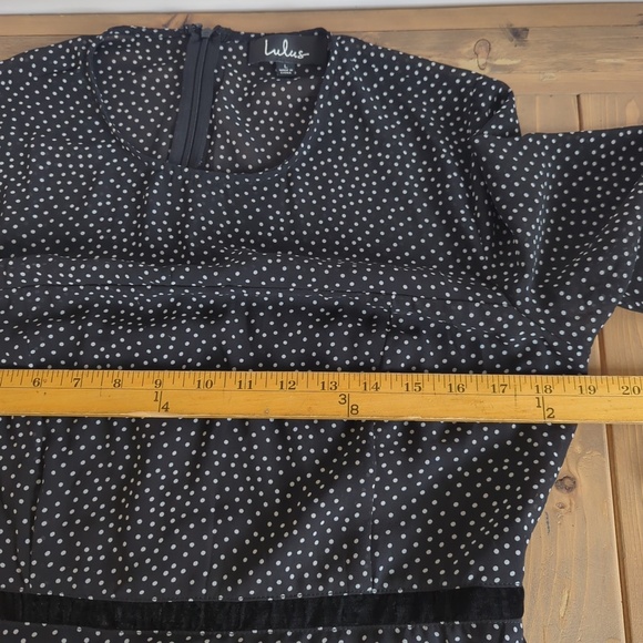 Lulus Black White Polka Dot Long Sleeve Mini Dress - Picture 5 of 9